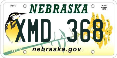 NE license plate XMD368