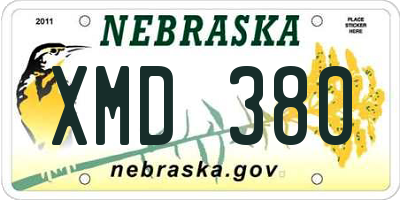 NE license plate XMD380