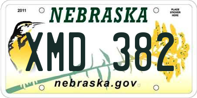 NE license plate XMD382