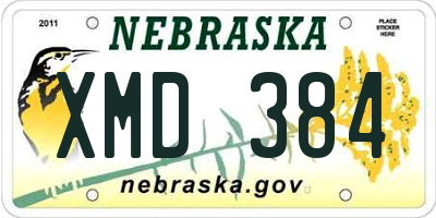 NE license plate XMD384