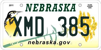NE license plate XMD385