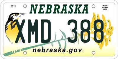 NE license plate XMD388