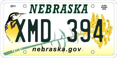 NE license plate XMD394