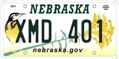 NE license plate XMD401