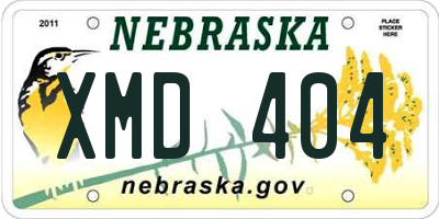 NE license plate XMD404