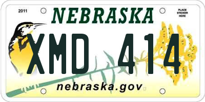 NE license plate XMD414