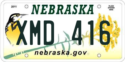 NE license plate XMD416