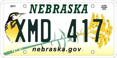 NE license plate XMD417
