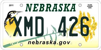 NE license plate XMD426