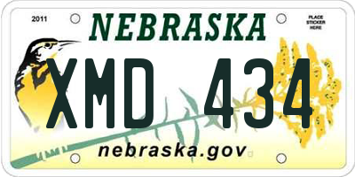 NE license plate XMD434