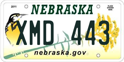 NE license plate XMD443