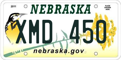NE license plate XMD450