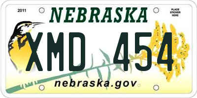 NE license plate XMD454