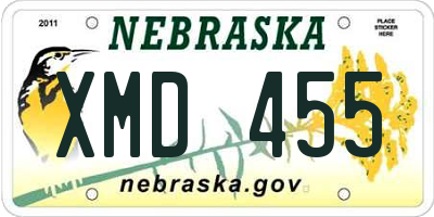 NE license plate XMD455