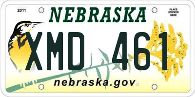 NE license plate XMD461