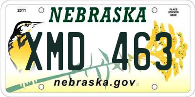 NE license plate XMD463