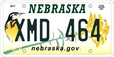 NE license plate XMD464