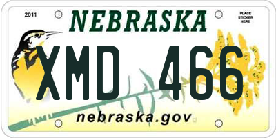 NE license plate XMD466