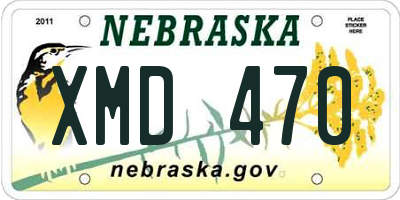 NE license plate XMD470