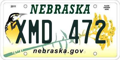 NE license plate XMD472
