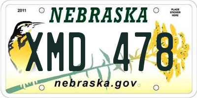 NE license plate XMD478