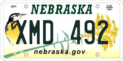 NE license plate XMD492