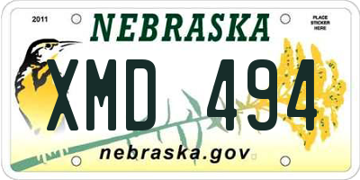 NE license plate XMD494