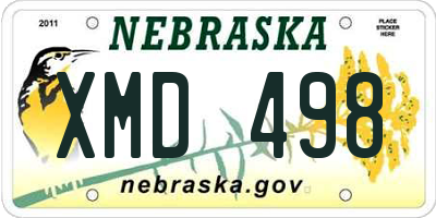 NE license plate XMD498