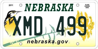 NE license plate XMD499
