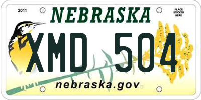 NE license plate XMD504