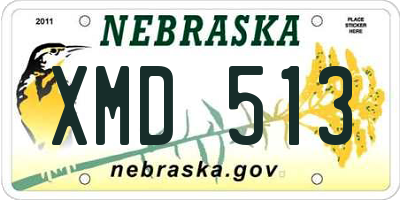 NE license plate XMD513