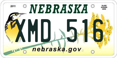 NE license plate XMD516