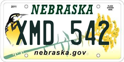NE license plate XMD542