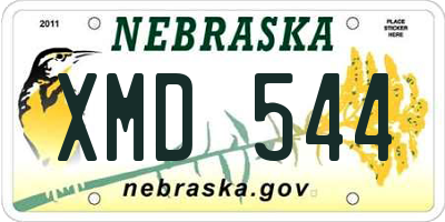 NE license plate XMD544