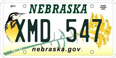 NE license plate XMD547