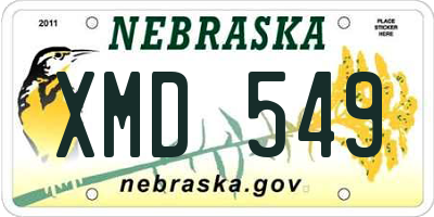 NE license plate XMD549
