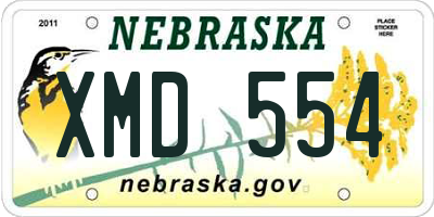 NE license plate XMD554