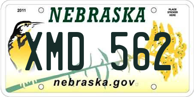 NE license plate XMD562