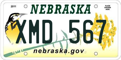 NE license plate XMD567