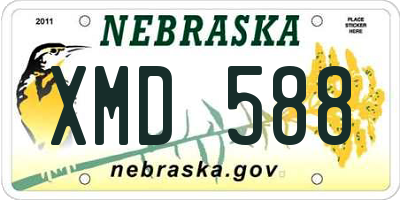 NE license plate XMD588