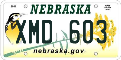 NE license plate XMD603