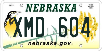 NE license plate XMD604