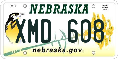 NE license plate XMD608