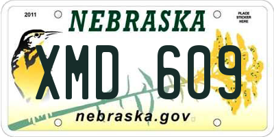 NE license plate XMD609