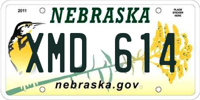 NE license plate XMD614