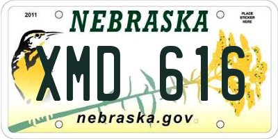 NE license plate XMD616