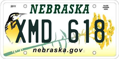 NE license plate XMD618