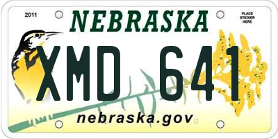 NE license plate XMD641
