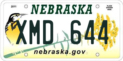 NE license plate XMD644