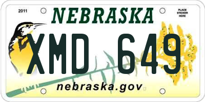 NE license plate XMD649